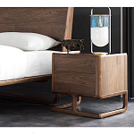 Прикроватный деревянный столик с 2-мя ящиками Moon Walnut Furniture варинант исполнения - 2 | Loft Concept во Владивостоке