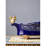 Чаша темно-синего цвета из фарфора с бронзовыми фигурками белок Eden Garden porcelain and bronze варинант исполнения - 2 | Loft Concept во Владивостоке