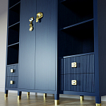 Большой шкаф с витриной Elsa Dreams Blue варинант исполнения - 4 | Loft Concept во Владивостоке