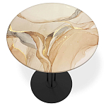 Стол журнальный круглый с бежевой столешницей из стекла Beige Marble варинант исполнения - 2 | Loft Concept во Владивостоке