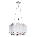 Люстра подвесная круглая с прозрачными хрустальными трубками и золотистым каркасом Диаметр 44 см Hexagon Tube Light варинант исполнения - 1 | Loft Concept во Владивостоке