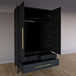 Шкаф платяной Primo с выдвижными ящиками шпон Светлый дуб варинант исполнения - 4 | Loft Concept во Владивостоке