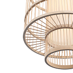 Подвесной светильник из деревянных прутьев с плафоном из натуральной ткани Light Inside the Cell варинант исполнения - 6 | Loft Concept во Владивостоке