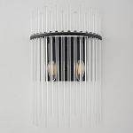 Бра со стеклянными прозрачными трубками и черным металлическим каркасом Nembus варинант исполнения - 1 | Loft Concept во Владивостоке