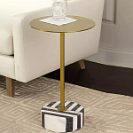 Дизайнерский журнальный стол с круглой столешницей на чёрно-белом основании Muruv варинант исполнения - 2 | Loft Concept во Владивостоке