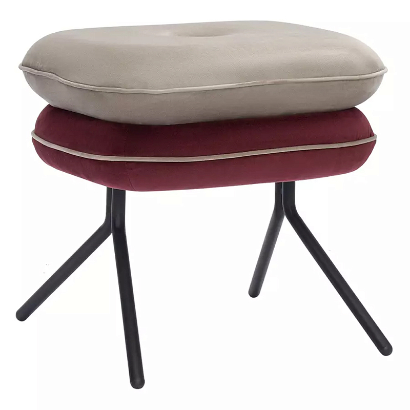 Пуф с мягкой обивкой из велюра Soft Velor Pouf Бежевый Мульти Пуф с мягкой обивкой из велюра Soft Velor Pouf Бежевый Мульти во Владивостоке | Loft Concept