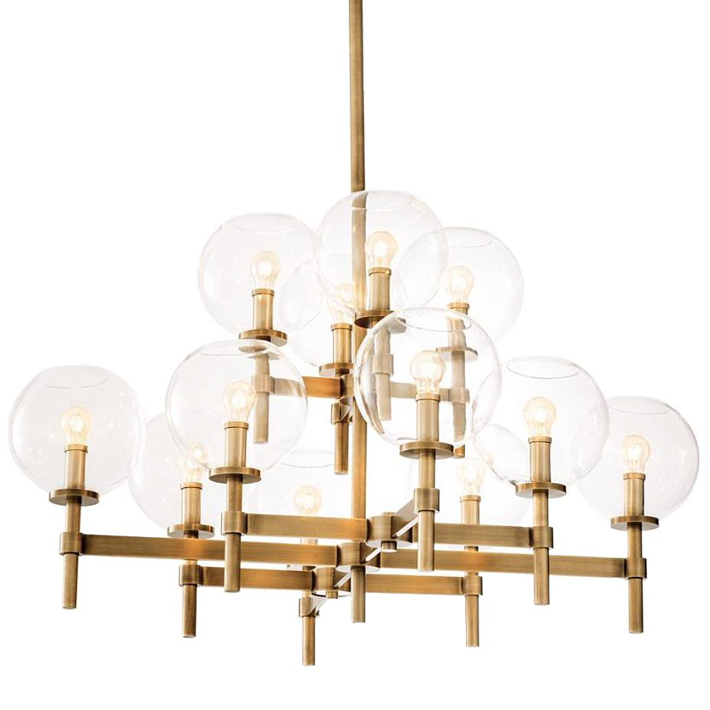 Люстра Chandelier Jade L Латунь Античная полированная Прозрачное Стекло Люстра Chandelier Jade L Латунь Античная полированная Прозрачное Стекло во Владивостоке | Loft Concept