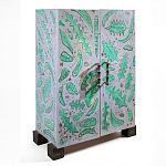 Премиальный Шкаф Defoliation двухстворчатый роспись зеленые листья  варинант исполнения - 1 | Loft Concept во Владивостоке