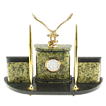 Настольный письменный набор из змеевика и бронзы с декором в виде орла Successful Leader варинант исполнения - 1 | Loft Concept во Владивостоке