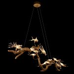 Люстра подвесная линейная с прозрачными стеклянными птичками на ветвях Serip Voa варинант исполнения - 5 | Loft Concept во Владивостоке