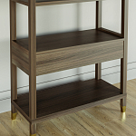 Стеллаж Elsa Dreams Walnut со стеклянными полками и ящиком варинант исполнения - 6 | Loft Concept во Владивостоке