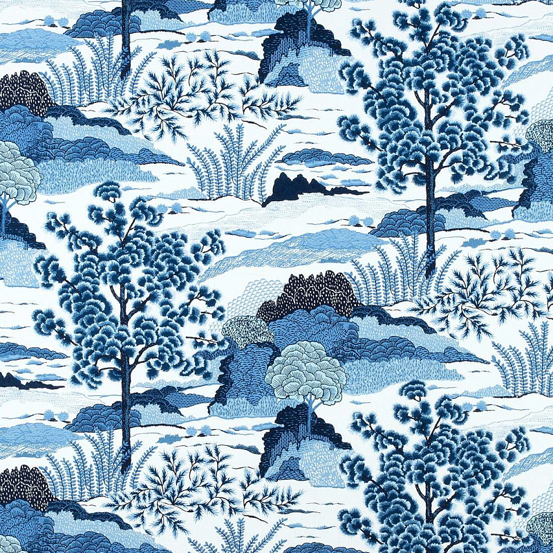 Ткань Blue landscape синий пейзах T3-89  во Владивостоке | Loft Concept 