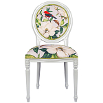 Стул светло-серый из натурального бука с изображением птиц и цветов Blooming Red Birds варинант исполнения - 1 | Loft Concept во Владивостоке