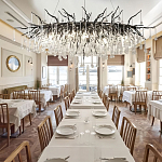 Люстра черная овальная с прозрачными стеклянными подвесками в форме капель FAIRYTREE Light варинант исполнения - 1 | Loft Concept во Владивостоке