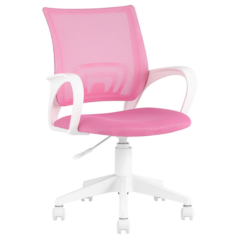 Офисное кресло с основанием из белого пластика Desk chairs Pink Розовый Белый Офисное кресло с основанием из белого пластика Desk chairs Pink Розовый Белый во Владивостоке | Loft Concept