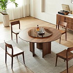 Стол обеденный круглый с двойной столешницей Walnut Wood Table варинант исполнения - 3 | Loft Concept во Владивостоке