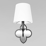 Бра с белым текстильным абажуром и декоративным основанием в виде четырехлистника с зеркальной вставкой Vitorino варинант исполнения - 12 | Loft Concept во Владивостоке