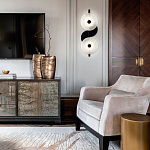 Бра со стеклянными плафонами-дисками Black and White Circles Wall Lamp варинант исполнения - 2 | Loft Concept во Владивостоке