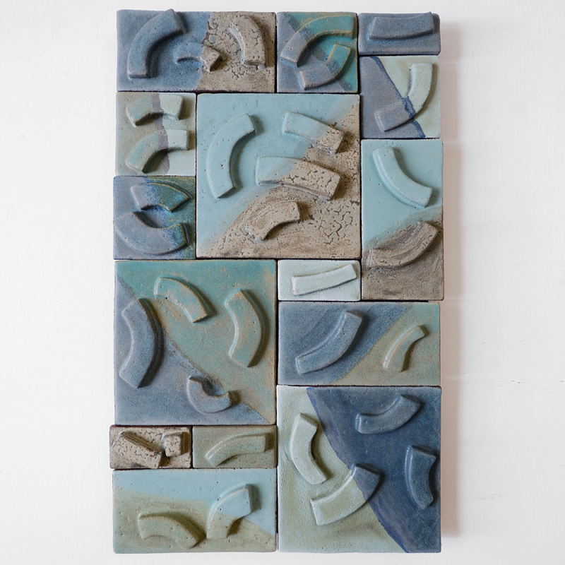 Геометрическое Объемное Панно Blue Curve Голубой Бирюзовый во Владивостоке | Loft Concept 