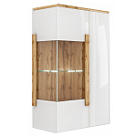 Витрина навесная двухдверная с белым глянцевым фасадом Grace of Furniture варинант исполнения - 1 | Loft Concept во Владивостоке