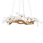 Люстра подвесная с прозрачными стеклянными птичками на ветвях Диаметр 100 см Serip Voa варинант исполнения - 6 | Loft Concept во Владивостоке