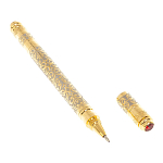 Ручка шариковая металлическая с гравировкой и красным фианитом в деревянной коробке Metal Pens варинант исполнения - 2 | Loft Concept во Владивостоке