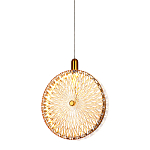 Подвесной светильник с плафоном из рельефного стекла Peony Glass Bronze  варинант исполнения - 4 | Loft Concept во Владивостоке