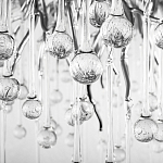 Люстра подвесная с прозрачными стеклянными подвесками в форме капель Диаметр 60 см Droplet Chandelier варинант исполнения - 16 | Loft Concept во Владивостоке