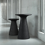 Круглый приставной столик из массива манго Piero Black Side Table варинант исполнения - 6 | Loft Concept во Владивостоке