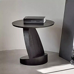 Дизайнерский журнальный столик чёрный с круглой столешницей Arycy варинант исполнения - 5 | Loft Concept во Владивостоке