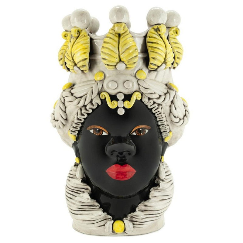Ваза Vase Moro Lady Yellow Big Черный Бежевый Желтый Ваза Vase Moro Lady Yellow Big Черный Бежевый Желтый во Владивостоке | Loft Concept
