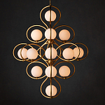 Люстра с закругленным каркасом золотого цвета и белыми плафонами Round Curl варинант исполнения - 3 | Loft Concept во Владивостоке