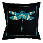 Подушка декоративная стрекоза бирюзово-жёлтая Ikat Pattern варинант исполнения - 1 | Loft Concept во Владивостоке