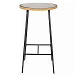 Барный столик с круглой плетеной столешницей Wicker Table Top варинант исполнения - 1 | Loft Concept во Владивостоке