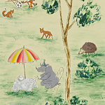 Обои ручная роспись Promenade Original colourway on cream painted silk варинант исполнения - 2 | Loft Concept во Владивостоке