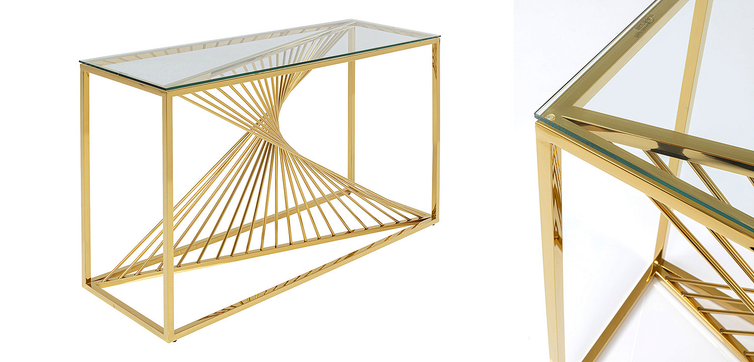 Консоль Golden Whirl with glass surface Консоль Golden Whirl with glass surface - Loft-Concept во Владивостоке