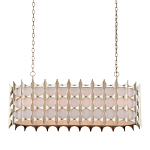 Люстра овальной формы с фактурным серебряным каркасом и тканевым абажуром Silver Honeycomb варинант исполнения - 3 | Loft Concept во Владивостоке