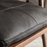 Кресло c каркасом из массива дерева и мягкой кожаной обивкой Walnut Armchair варинант исполнения - 7 | Loft Concept во Владивостоке