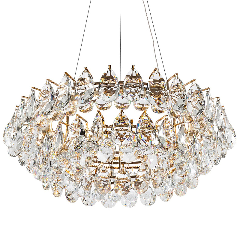 Люстра с хрустальными подвесками в форме капель Sidney Crystal Chandelier 80 Золотой Прозрачное Стекло Люстра с хрустальными подвесками в форме капель Sidney Crystal Chandelier 80 Золотой Прозрачное Стекло во Владивостоке | Loft Concept