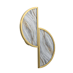 Бра с двумя полукруглыми плафонами из искусственного алебастра в бронзовой оправе Marbella варинант исполнения - 6 | Loft Concept во Владивостоке