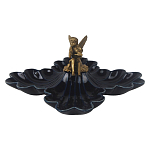 Менажница темно-синяя фарфоровая с бронзовой фигуркой ангела Eden Garden варинант исполнения - 1 | Loft Concept во Владивостоке