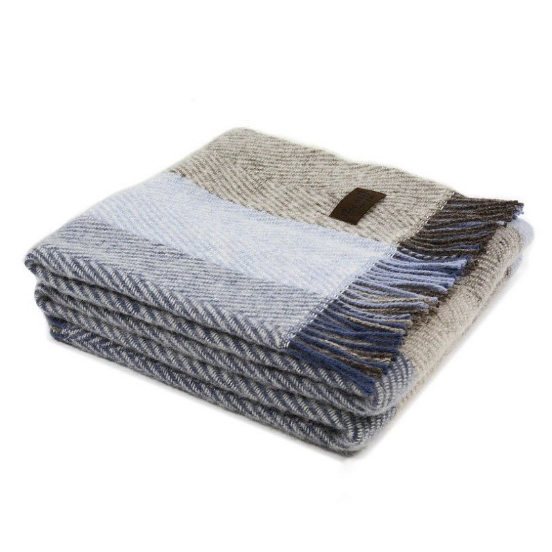 Плед VADSO SPINA 1002 Marzotto Серый Голубой во Владивостоке | Loft Concept 