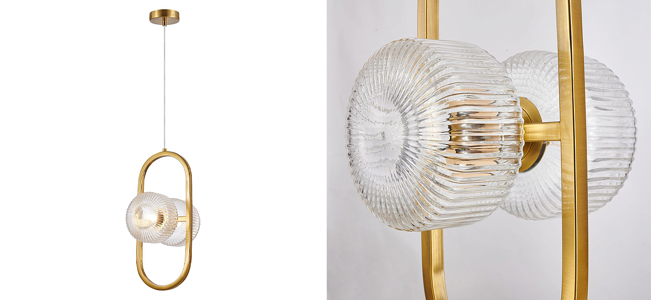 Подвесной светильник с рельефными плафонами Blown Glass Подвесной светильник с рельефными плафонами Blown Glass - Loft-Concept во Владивостоке