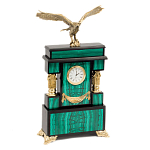 Часы настольные из натурального камня Малахит с декором в виде орла Eagle Stone Clock варинант исполнения - 2 | Loft Concept во Владивостоке