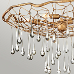 Люстра подвесная золотого цвета с металлическим сетчатым основанием и стеклянными каплевидными подвесками Hinkley варинант исполнения - 5 | Loft Concept во Владивостоке