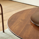 Стол обеденный круглый с двойной столешницей Walnut Wood Table варинант исполнения - 6 | Loft Concept во Владивостоке