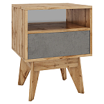 Тумба прикроватная с ящиком и фасадом цвета серый бетон Grace of Furniture варинант исполнения - 1 | Loft Concept во Владивостоке