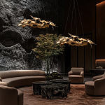 Люстра подвесная с прозрачными стеклянными птичками на ветвях Диаметр 80 см Serip Voa варинант исполнения - 11 | Loft Concept во Владивостоке