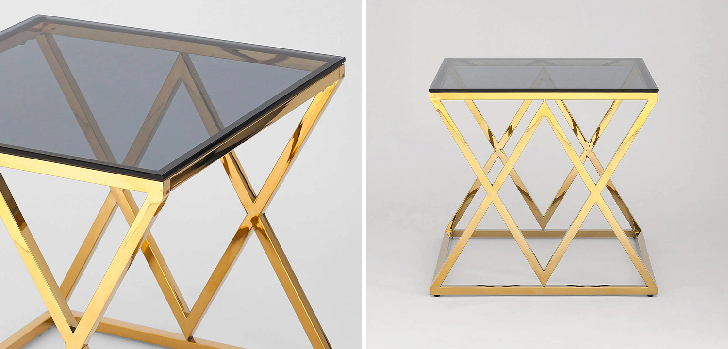 Стол приставной Geometry Rhombus Gold Стол приставной Geometry Rhombus Gold - Loft-Concept во Владивостоке