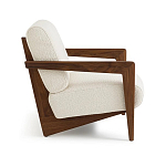 Кресло с обивкой из белого букле Armchair White Boucle варинант исполнения - 1 | Loft Concept во Владивостоке